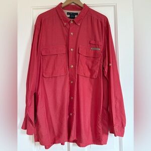 ExOfficio Orange Vented Outdoor Men's Shirt Long Sleeve Mesh Lined FLAW XXL